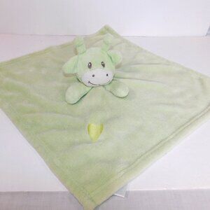 Honey Bunny Green Giraffe Embroidered Heart Plush Security Blanket Baby lovey